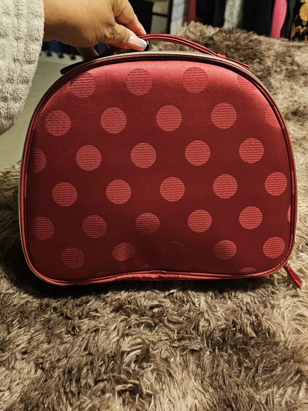 Estee Lauder Red Polka Dot Cosmetic Case